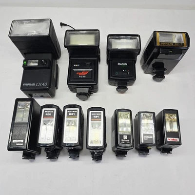 Bundle Job Lot Of 11 Camera Flashes Various brands UNTESTED - Image 1 of 4