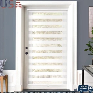 Cordless Adjustable Door Blinds No Drill Installation Light Filtering Privacy US - Foto 1 di 7