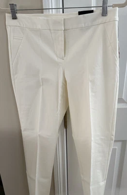 CALÇA SOCIAL ALFANI MARFIM TORNOZELO RETA CONFORTO CINTURA FINA W32" X 25.5" - 6 NOVA COM ETIQUETAS - Imagem 1 de 4