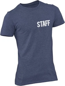 Camiseta para hombre Staff con serigrafía (impresión en el pecho y la espalda, mezclilla brezo y blanca) - Imagen 1 de 4