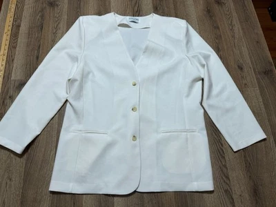 Chaqueta Alfred Dunner, Mujer Talla Grande 18, Blanca, Abotonada, Blazer Traje Chaqueta Foto 1 de 4