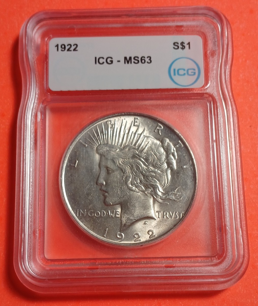 ピースダラー　PCGS MS63 1922年【週末セール】 MS 63 Graded 1922 Year Peace Dollars (1921-1935) for sale | eBay