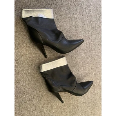 Botines IRO para mujer talla 38 de cuero negro plateado Foto 1 de 4
