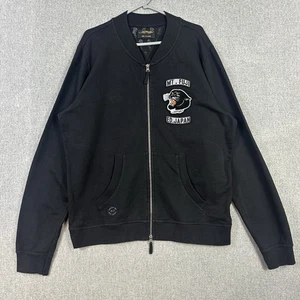 Ed Hardy Jacket Mens Size XL Black Rocket Bomber Mt Fuji Japan - Picture 1 of 16