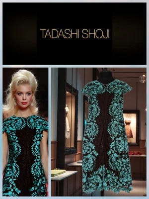 MAGNIFICENT 复古黑色/麦片亮片 TADASHI SHOJI 鸡尾酒礼服 ~ 未穿 尺寸 2 — 第 1/4 张图片