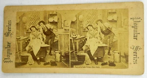 Young Man and Woman Formal Dress in Kitchen - Stereoview Card - Stereoscope - Picture 1 of 3