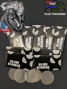 50 Screens: Silver Stainless Steel Smoking Pipe Filters / Screens - Picture 1 of 4