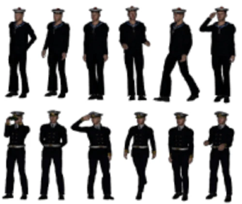 Larsenal	3D 400 004	1:400 Marins et Officiers tenue de sortie 80pcs - Photo 1/1