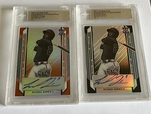 2021 LEAF METAL DRAFT LOT 2 CARD MICHAEL HARRIS AUTO PRISMATIC BLACK ORANGE 1/1 - Bild 1 von 1