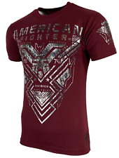 AMERICAN FIGHTER Camiseta Hombre DURHAM TEE Red Athletic Biker XS-4XL $40