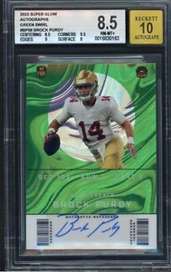 2022 Super Glow Green Swirl Brock Purdy #BP58 RC BGS 8.5 - 10 Auto 1/1 - Picture 1 of 2