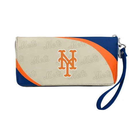 New York Mets Curve Style Wallet Organizer [NEW] MLB Bag Purse Money Check Cover