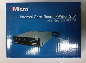 IMicro INTANAU6MR Card Reader/Writer 3.5" Intern USB Plug Blck, Silvr, Wht FRT - Picture 1 of 4