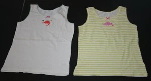 USED Next UK 12 Year Girls Lot of 2 Tank Tops Dinosaur Graphic Tees Soft Knit - Picture 1 of 4