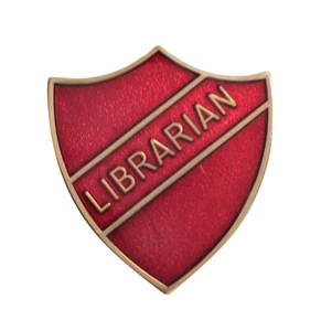 Librarian Red Pin Badge For Schools  - Picture 1 of 2