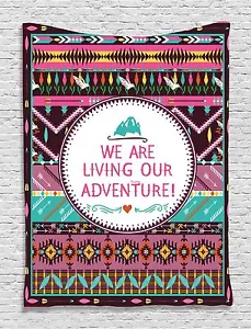Adventure Quote Artwork Tapestry Wall Hanging for Living Room Bedroom Dorm Decor - Picture 1 of 1