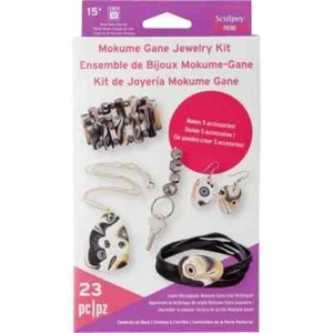 SCULPEY Premo Mokume Gane Jewellery Kit - Metallic Oven Bake Clay + Tools - Picture 1 of 3