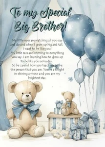 Congratulations To My Special Big Brother A5 Card Baby Boy Birth - Picture 1 of 3