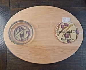 New Charcuterie JK Adams Olive Bread & Oil Cutting Board W/Glass Insert USA - Picture 1 of 9