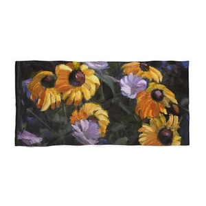 Strandtuch Gänseblümchen Blumen Kunst Unikat Floral Strandtuch Cottagecore - Bild 1 von 5