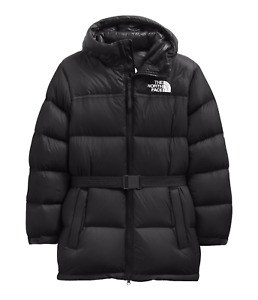 NWT The North Face Women's Nuptse Belted Mid 700 Down Jacket Black 2XL $400