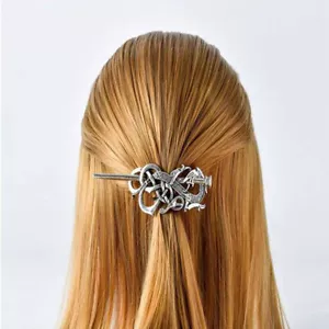 Haarspange Silber Metall Haargleiter Wikinger Haarspangen Keltische Haarnadeln Haarstab - Bild 1 von 22