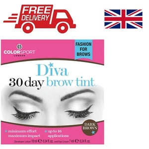 DIVA 30 Day Dark Brown Brow Tint - Natural Finish for Elegant Eyebrows - Picture 1 of 2