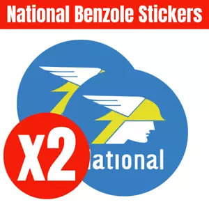 2 x National Benzole Classic 60er Motorsport Oldtimer Motorrad Vinyl Aufkleber - Bild 1 von 5