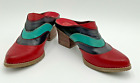 Corkys Red, Turquoise & Blue Arrow Leather Mule Womens Shoes US 8 EU 38 Rodeo