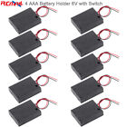 10pcs 4 x AAA Battery Holder Pack 6V Protective Case Box with Cover Switch