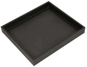 Wooden Utility Tray Jewellery Multi Use Black textured Leatherette Display  - Picture 1 of 1