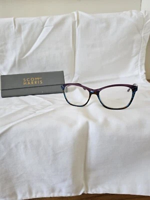 Scott Harris women's eye glass and case purple sh-570 c1 53-16-135 - Image 1 of 4