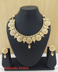 Indian Bollywood Jewelry Necklace set Ethnic Gold Plated Traditional Jewelry - Picture 1 of 6