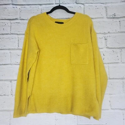 Sanctuary Fuzzy Knit Pocket Sweater Wool Blend Women's Size Medium Yellow - Image 1 of 4