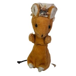 Eden Vintage Rat Mouse Plush Stuffed Animal Hat Mother Made Colombia 10"