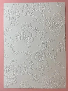 JUEGO DE 4 HOJAS FRENTES DE TARJETAS DE RELIEVE ""Rosa"" CARTULINA BLANCA - Imagen 1 de 1