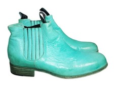 RARE Freelance Green Leather Chelsea Boots 36 Made In Portugal 