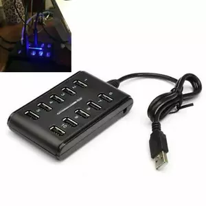 10 Port Powered USB HUB 2.0 High Speed USB Splitter LaptopS Extension USN - Picture 1 of 9