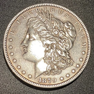 1879 US Morgan 1 $ Silberdollar, vz-au, wunderschön! - Bild 1 von 2
