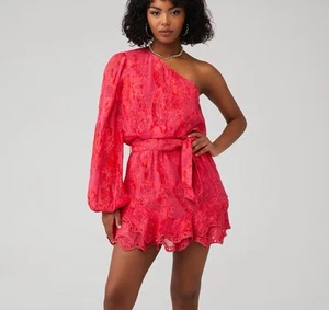 Revolve Hemant & Nandita Fusha Pink Indu Mini Dress, Floral NO Belt, Size XL - Picture 1 of 11