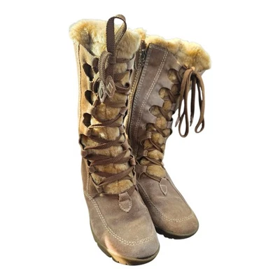 Botas de gamuza y cuero para mujer BRILLANTES forradas de piel aisladas impermeables 8,5 leer Foto 1 de 4