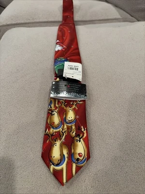 Gravata coleção Natal J Garcia #60 renas Papai Noel nova com etiquetas - Imagem 1 de 4