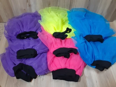 批量 8 个 女孩 S/M 4 层 紫色 粉红色 蓝色 黄色 薄纱 TuTu  — 第 1/4 张图片