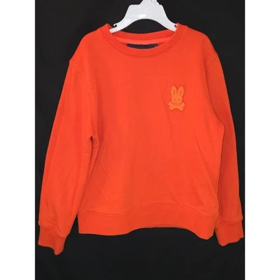 Sudadera Psycho Bunny Cuello Redondo Niños Talla 7/8 Naranja Bordado Logo Pullover Foto 1 de 4