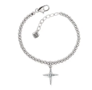 Brighton Illumina Radiance Beaded Bracelet Modern Cross #JF0107 MSRP $88 NWT - Picture 1 of 2