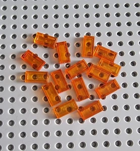 LEGO Azulejo Azulejo Placa 1x2 15 Piezas Transparente Naranja Azulejo ladrillo 3069b A036 - Imagen 1 de 1