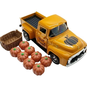 Fall Pumpkin Truck Decors Metal Truck with Pumpkin Ornament Fall Table Decors - Picture 1 of 8