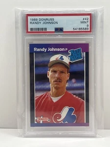 1989 Panini Donruss Rated Rookie Randy Johnson PSA 9 No. 42 (RC) - Picture 1 of 2