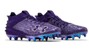 UNDER ARMOUR BLUR 2 MC SUEDE FOOTBALL CLEATS PURPLE EMERITE 3027978-500 MENS 13 - Picture 1 of 7