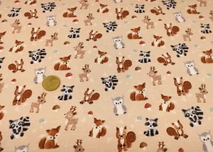 Waldzauber Hilco French Terry angeraut Kinderstoff Babystoff Tiere Sweat 50 cm - Bild 1 von 3